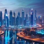 Dubai skyline at dusk highlighting luxury towers symbolizing real estate as a global safe haven for wealth in 2025.